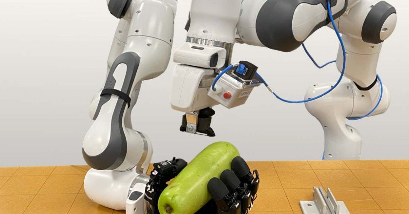 Watch a robot peel a squash with human-like dexterity