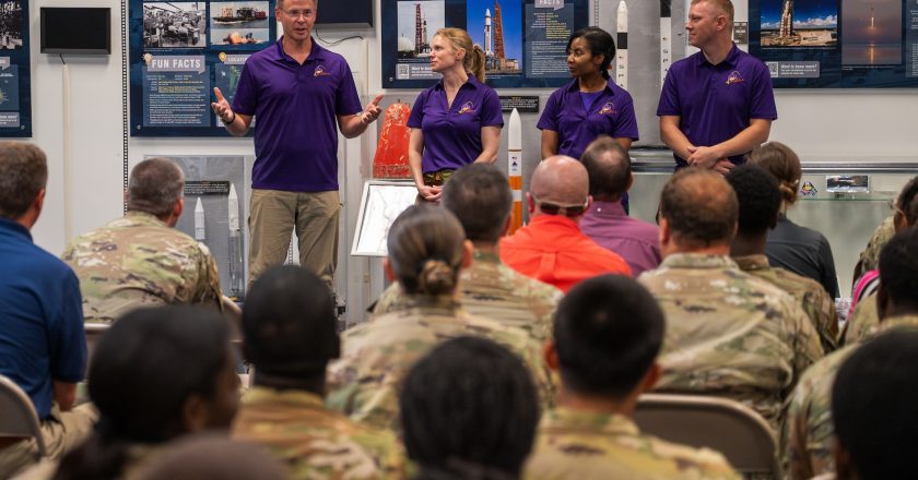 USSF astronaut, team meet launch-supporting service members > United States Space Force > Article Display